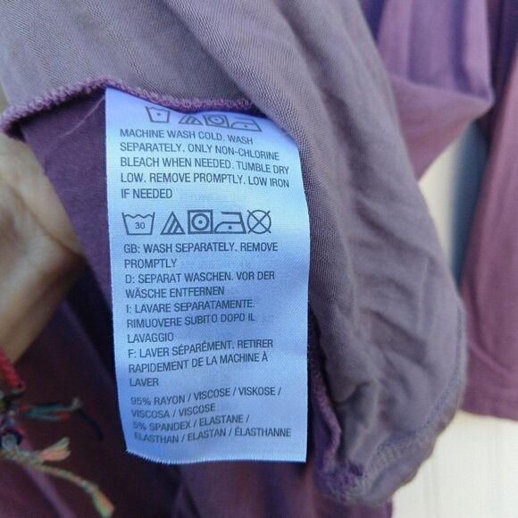 LOGO Lori Goldstein Color Block Tunic Top Size L Mauve Lavender Pockets Purple - Picture 6 of 7